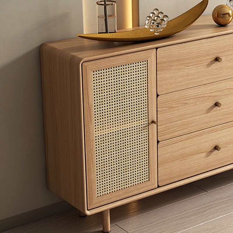 Rectangle du rectangle en bois latérale armoire à plate-forme avec tiroirs et portes