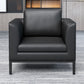 Square Arm Settee Stain-Resistant Leather Couch in Black/Grey Clearhalo 'furn' 'furn_sofas' 'Furniture' 'furniture_sofas' 'Living Room Furniture' 'Sofa' 'sofas' 1200x1200_86028c53-0bf9-45cf-9fbc-ed1f6d5516a7
