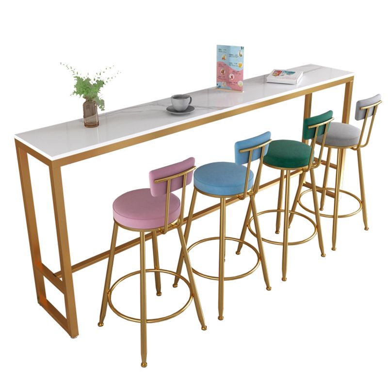 Tavolo da bar in stile glam rettangolo in finta tavolo da pranzo bar in marmo per soggiorno