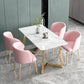 Glam Iron Dinette Set 1/2/5 Pieces Dining Table Set with Rectangle Sintered Stone Top Clearhalo 'Dining Room Sets' 'Dining Tables & Seating' 'dining_room_set' 'furn' 'furn_dining_room_set' 'Furniture' 'furniture_dining_room_set' 'Kitchen & Dining Furniture' 1200x1200_8606ddf1-19e4-4c3b-bba9-6085c5987efa