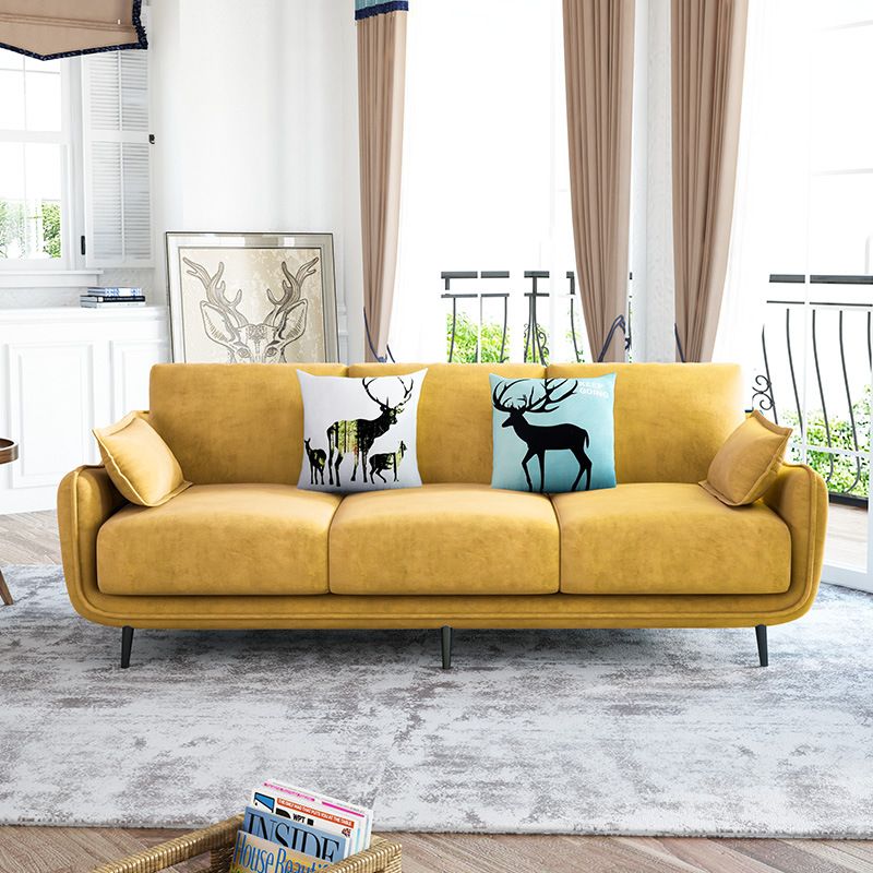 Pure Color Sofa Flared Arm Slipcovered Sofa for Room and Home Clearhalo 'furn' 'furn_sofas' 'Furniture' 'furniture_sofas' 'kitchen' 'kitchen_sofas' 'Living Room Furniture' 'Sofa' 'sofas' 1200x1200_86086105-cfe4-4754-be82-cf562ef18974