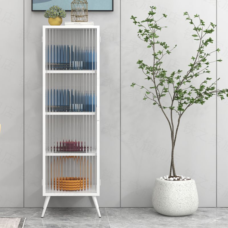 Living Room Metal Kitchen Server 54-inch Height Glass Door Dining Server Clearhalo 'buffet_sideboard' 'Buffets & Sideboards' 'furn' 'furn_buffet_sideboard' 'Furniture' 'Kitchen & Dining Furniture' 1200x1200_860ab6cb-bd29-4977-aa2d-e693ffa9782f