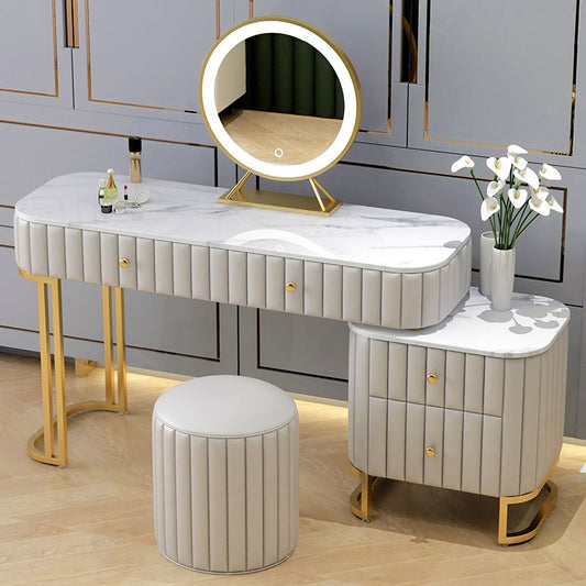 Glam 4 Schubladen Make -up Vanity Set Slate Top Eitelkeitsverkederstisch