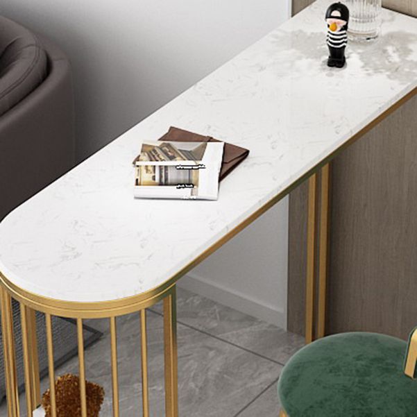 White Stone Bar Table Traditional Luxury Bar Table with Sled Base Clearhalo 'Bar Furniture' 'Bar Tables' 'bar_tables' 'furn' 'furn_bar_tables' 'Furniture' 'furniture_bar_tables' 'Kitchen & Dining Furniture' 1200x1200_860b72a7-e093-4a83-bec7-76745e38d39b