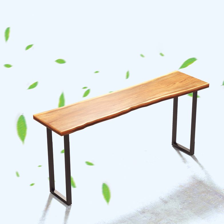 Pine Wood Bar Table Brown Industrial Bar Dining Table with Sled Base Clearhalo 'Bar Furniture' 'Bar Tables' 'bar_tables' 'furn' 'furn_bar_tables' 'Furniture' 'furniture_bar_tables' 'Kitchen & Dining Furniture' 1200x1200_860d00de-84f3-4431-8532-e40f73a4c7e5