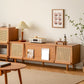 Console multimédia TV en bois massif, console TV moderne pour salon