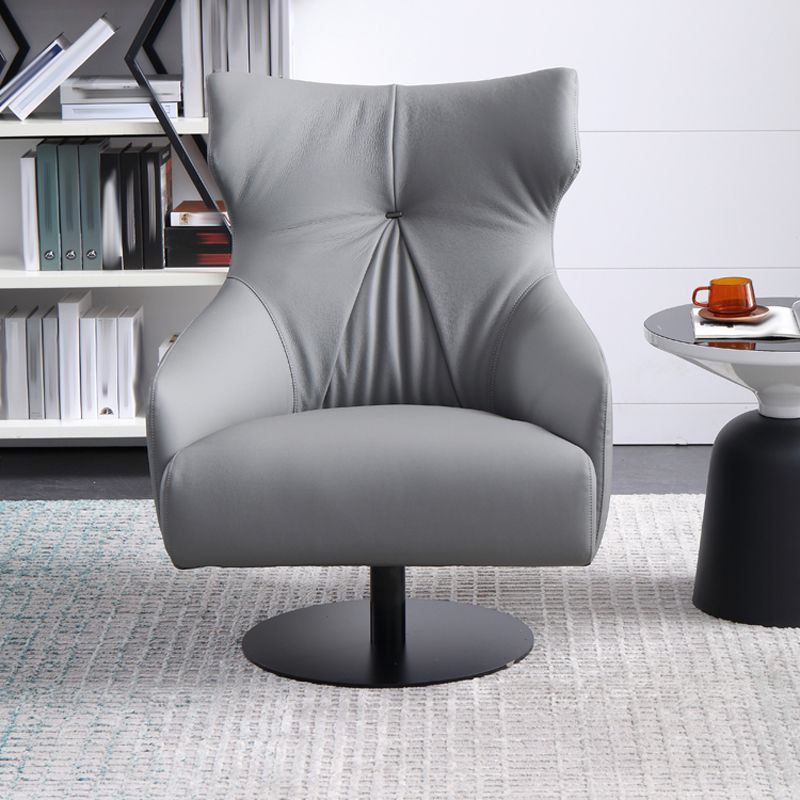 Reclinabile sedia alare in pelle incollata con poltrona da letto a gamba singola