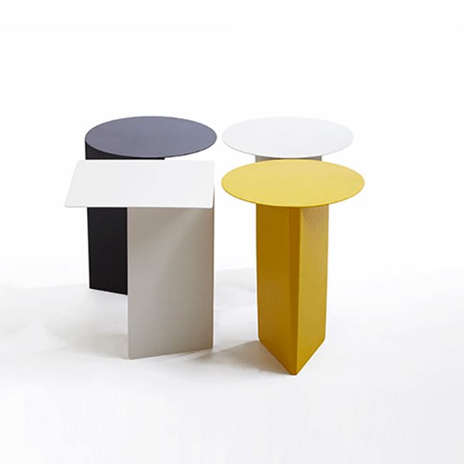 Tavolo in metallo in metallo in metallo della metà del secolo /tavolo da tavolo astratto alto 19,6 "