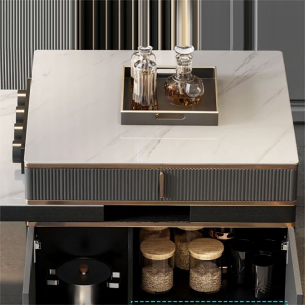 Rectangle Stone Top Dining Table Extendable Dining Table for Dining Room