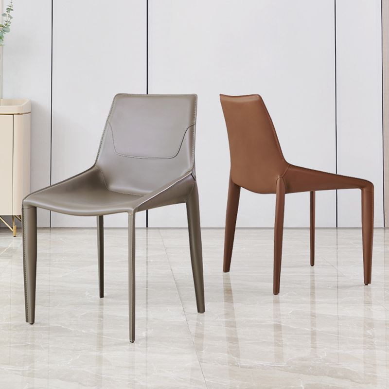 Modern Style Dining Chair Armless Dining Chairs with Metal Legs for Kitchen Clearhalo 'Dining Chairs' 'Dining Tables & Seating' 'dining_chair' 'furn' 'furn_dining_chair' 'Furniture' 'Kitchen & Dining Furniture' 1200x1200_8613f6e8-adc3-4870-99e0-2d342734cbb9