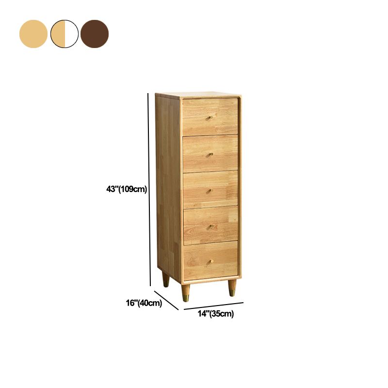 15,74 "Chéchante accent en bois moderne de large coffre en caoutchouc avec 5 tiroirs