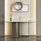 Tabella di accento glam largo 11 "Stone Tabella accento console bianco rettangolo bianco