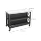 Carrello del carrello in cucina rotolante con top marmo/pietra e carrello da cucina a base di ferro in nero