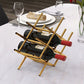 Modern Simple Tabletop Wine Rack Golden Geometry Wine Bottle Rack for Kitchen