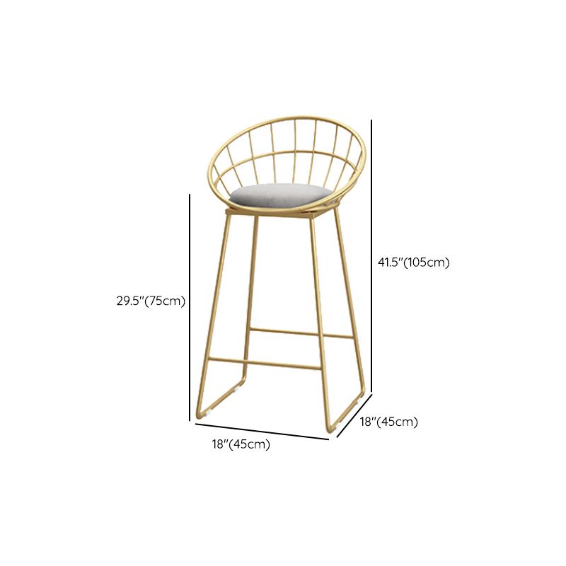 Glam Style Upholstered Barstool Round Bar Height Stool with Gold Frame Clearhalo 'Bar Furniture' 'Bar Stools' 'bar_stools' 'furn' 'furn_bar_stools' 'Furniture' 'Kitchen & Dining Furniture' 1200x1200_8619028d-dd74-41b1-aea2-02b636b7ad14