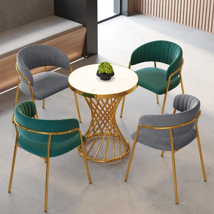 Gestoffeerde eetkamerstoel Glam -stijl Open achterstoel voor de eetkamer