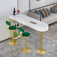 Glam Gold Iron Bar Dining Table White Stone Top Indoor Bistro Table with Drawer Clearhalo 'Bar Furniture' 'Bar Tables' 'bar_tables' 'furn' 'furn_bar_tables' 'Furniture' 'furniture_bar_tables' 'Kitchen & Dining Furniture' 1200x1200_861b0bd0-bab9-404a-af14-4b8353e7d08d