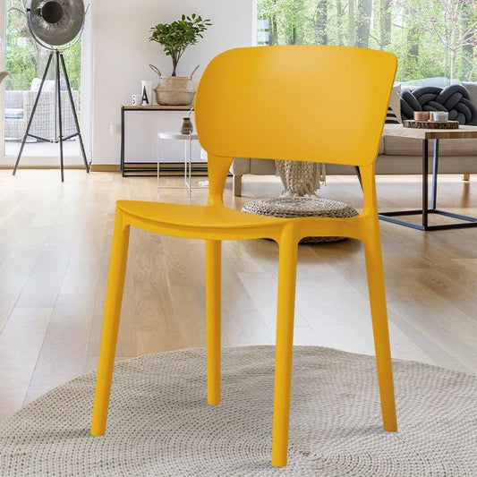 Silla de comedor de comedor de estilo contemporáneo con patas de plástico para cocina