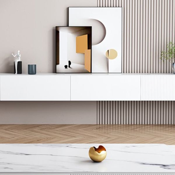 Consola de TV de estilo de televisión de piedra de estilo contemporáneo con cajones