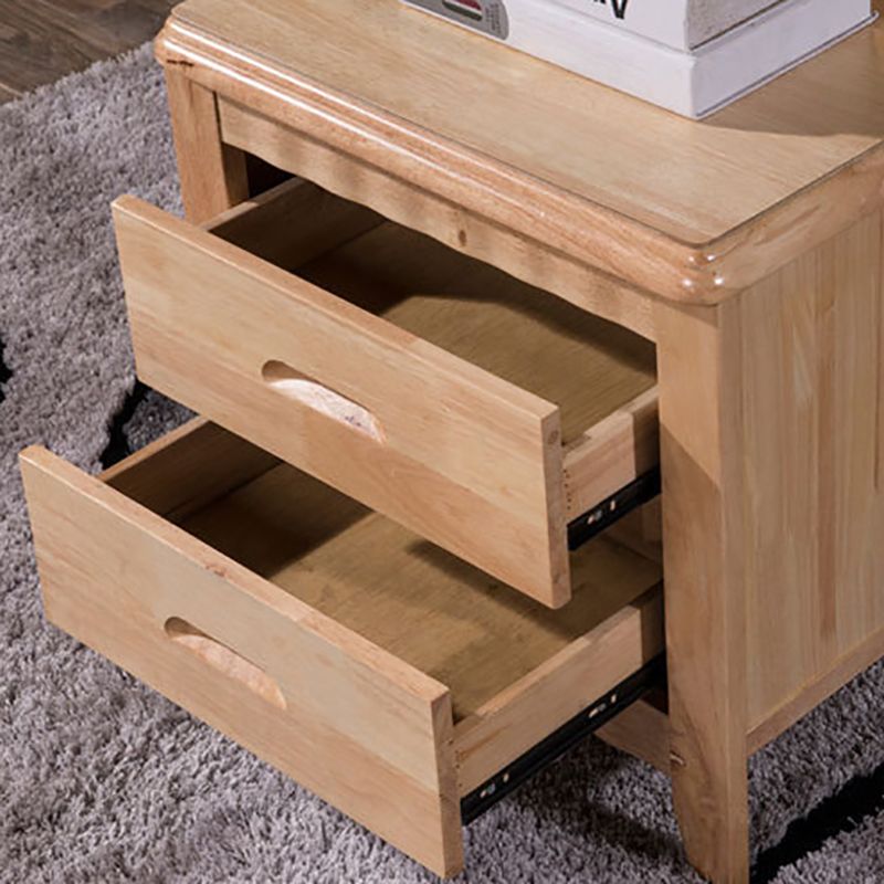 Armoire de chevet de nuit inférieure traditionnelle en bois massif avec tiroirs pour chambre à coucher