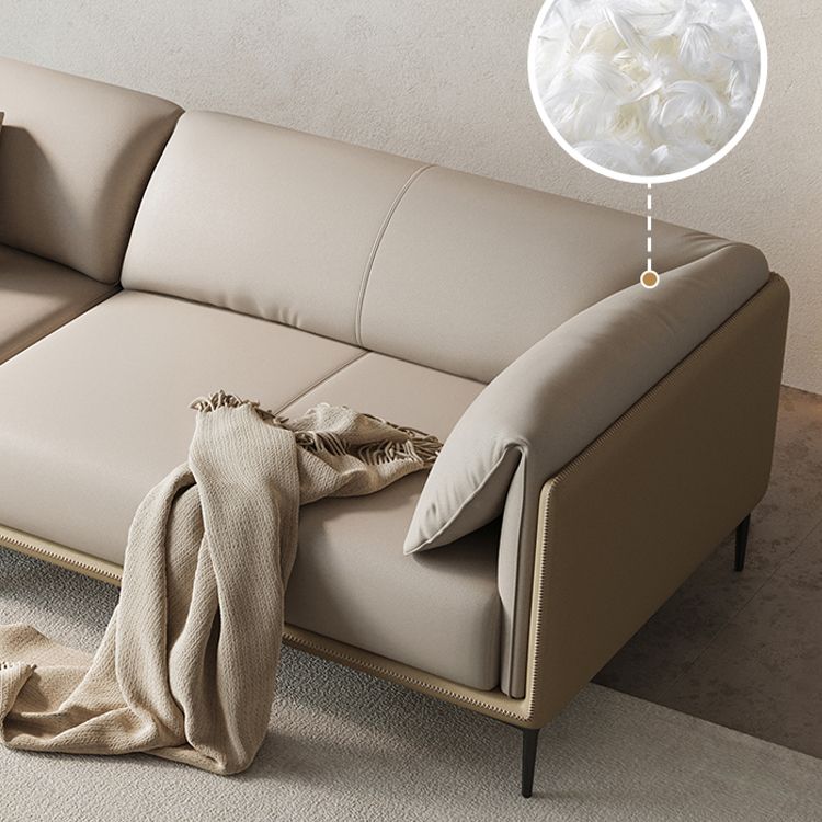 Scandinavian Settee White Living Room Pillow Top Arm Cushions Standard Sofa