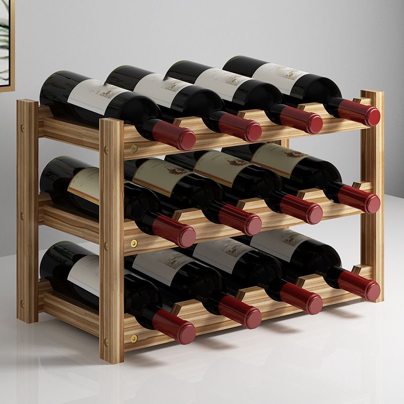 Modern Countertop Wine Bottle Holder Pine Bottle Wine Rack with Shelf Clearhalo 'furn' 'furn_wine_racks' 'Furniture' 'Kitchen & Dining Furniture' 'Wine Racks' 'wine_racks' 1200x1200_861d588b-0225-442b-a28a-25c4eaaf73ae