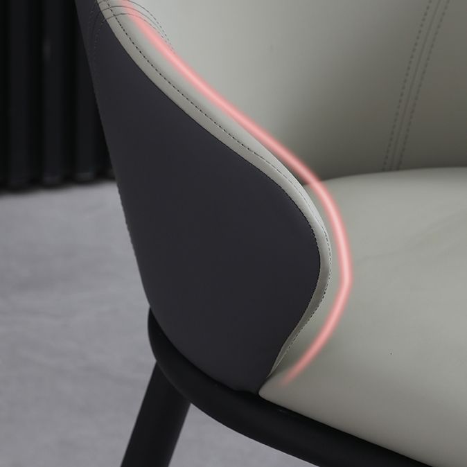 Minimalist Style Leather Dining Chairs Solid Back Upholstered Side Chair for Home Clearhalo ' kitchen&dining_furn' 'Dining Chairs' 'Dining Tables & Seating' 'dining_chair' 'furn' 'furn_dining_chair' 'Furniture' 'furniture_dining_chair' 'Kitchen & Dining Furniture' 'kitchen' 1200x1200_8620732a-5c41-40f0-a29e-8c23ab3b0c6b