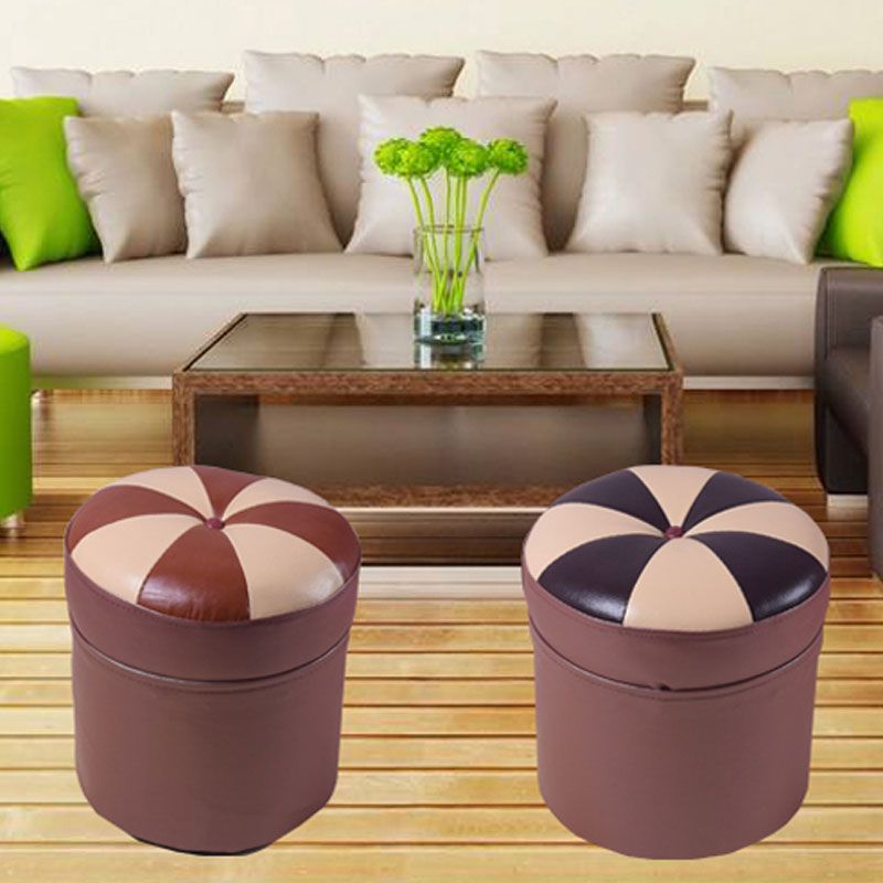 Modern Leather Pouf Water Resistant Round Pouf for Drawing Room Clearhalo 'furn' 'furn_ottomans_poufs' 'Furniture' 'Living Room Furniture' 'Ottomans & Poufs' 'ottomans_poufs' 1200x1200_86211b3b-dd59-4a4c-936e-a02deaf303d3