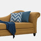 Contemporary Fabric One Armed Chaise  Rolled Arms Accent Chair with Pillows