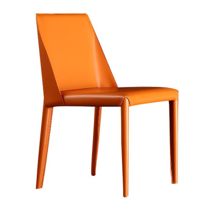 Silla de silla de comedor de cuero contemporánea en acabado mate para casa