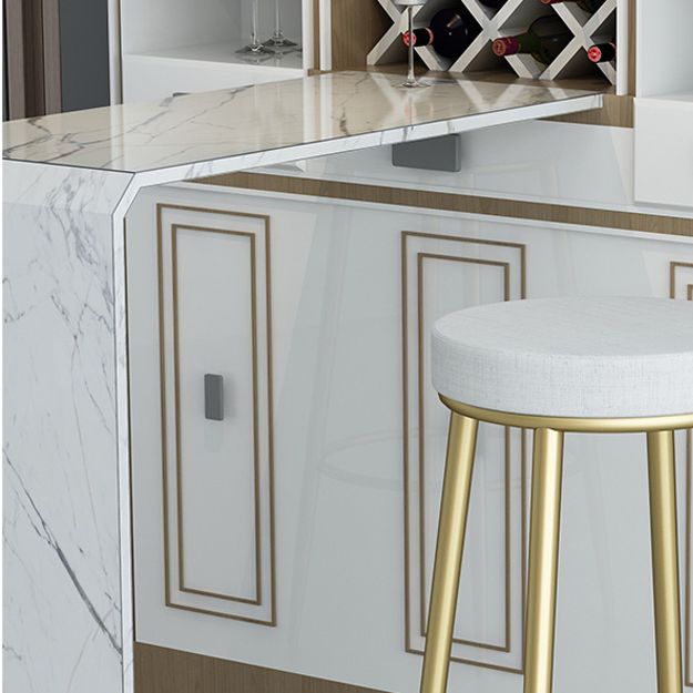 White Glam Style Table in Iron and Faux Marble Milk Tea Shop Bar Table Clearhalo 'Bar Furniture' 'Bar Tables' 'bar_tables' 'furn' 'furn_bar_tables' 'Furniture' 'furniture_bar_tables' 'Kitchen & Dining Furniture' 1200x1200_86275cb7-ed2d-4f7f-8f65-8cc2afbf0c5b