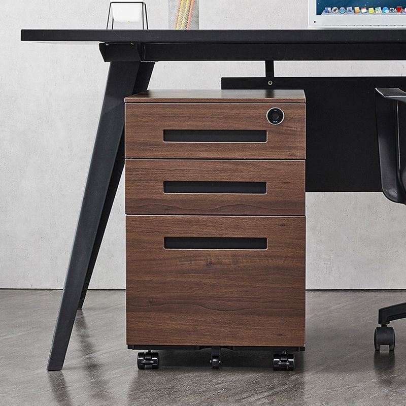 Zeitgenössische Aktenschränke Stahlrahmenschlüsselschloss Mobile Aktenschrank mit Rädern