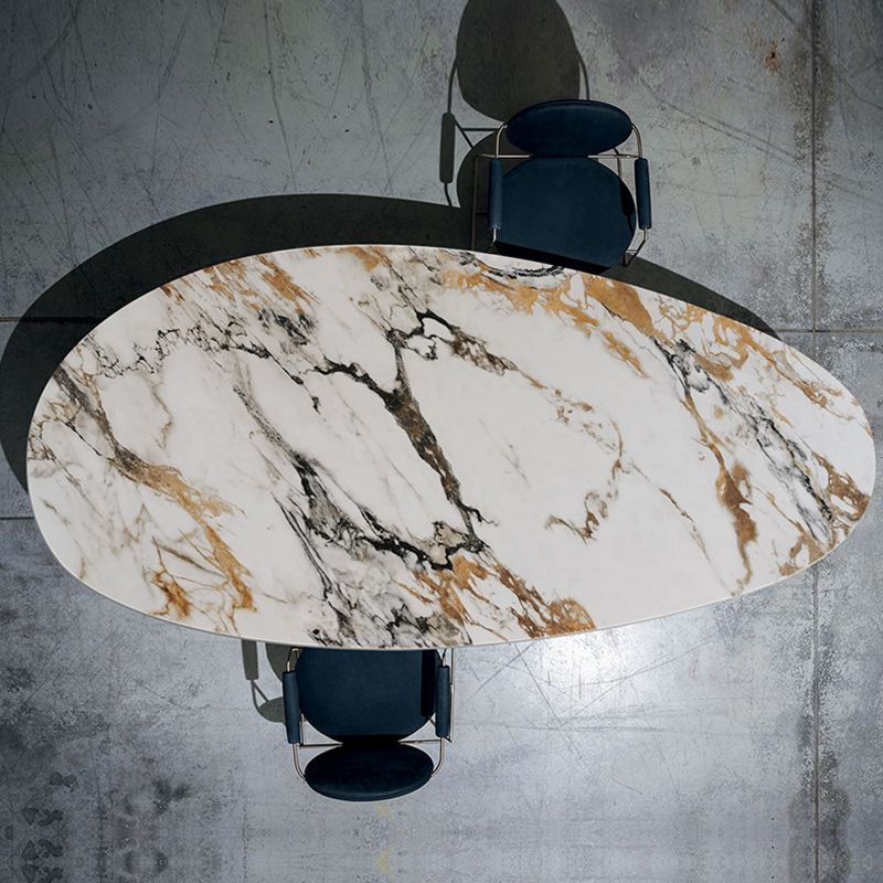 Oval Sintered Stone Dining Table Luxury Kitchen Table with Metal 3 Legs Clearhalo ' dining_table' 'Dining Tables & Seating' 'Dining Tables' 'furn' 'furn_dining_table' 'Furniture' 'furniture_dining_table' 'Kitchen & Dining Furniture' 'kitchen&dining_furn' 'kitchen' 'kitchen_dining_table' 1200x1200_862887da-1274-4826-959b-ab349d12c188
