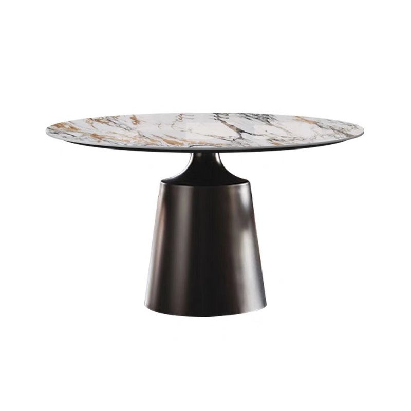 Traditional Luxury Round Dining Table Sintered Stone Top Table with Pedestal Base Clearhalo 'Dining Tables & Seating' 'Dining Tables' 'dining_table' 'furn' 'furn_dining_table' 'Furniture' 'Kitchen & Dining Furniture' 1200x1200_8629474f-d511-454e-ba44-b26351b93b26