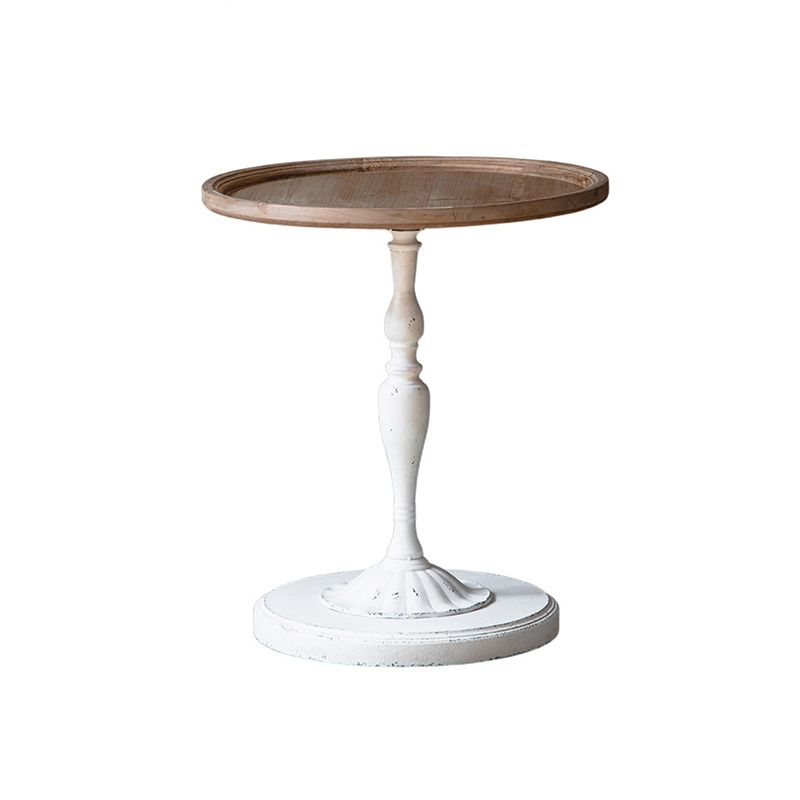Pedestal Side Table Wood Round Side End Table- Distressed Surface Treatment Clearhalo 'Coffee & Accent Tables' 'End & Side Tables' 'end_side_table' 'Furniture' 'furniture_end_side_table' 'Living Room Furniture' 1200x1200_862a47f3-b033-420d-a365-800f87111043
