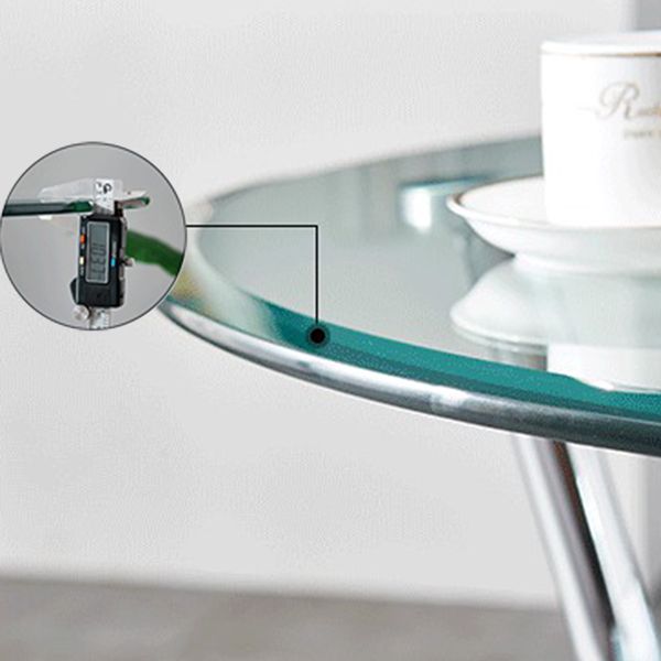 Round Transparent Dining Table Glass Table Modern with 3 Legs Pedestal Clearhalo ' dining_table' 'Dining Tables & Seating' 'Dining Tables' 'furn' 'furn_dining_table' 'Furniture' 'furniture_dining_table' 'Kitchen & Dining Furniture' 'kitchen&dining_furn' 'kitchen' 'kitchen_dining_table' 1200x1200_862b840e-229b-4c76-9c18-d0c69e2c98f2