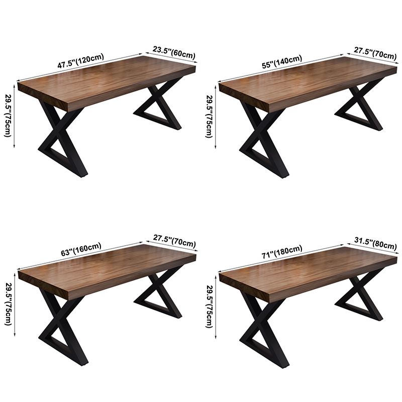 Industrial Solid Wood Dinner Room Kitchen Table Rectangle Sled Base Table for Dining Room Clearhalo ' dining_table' 'Dining Tables & Seating' 'Dining Tables' 'furn' 'furn_dining_table' 'Furniture' 'furniture_dining_table' 'Kitchen & Dining Furniture' 'kitchen&dining_furn' 'kitchen' 'kitchen_dining_table' 1200x1200_862bef3f-a490-459a-9d2e-fae4dbc7340d