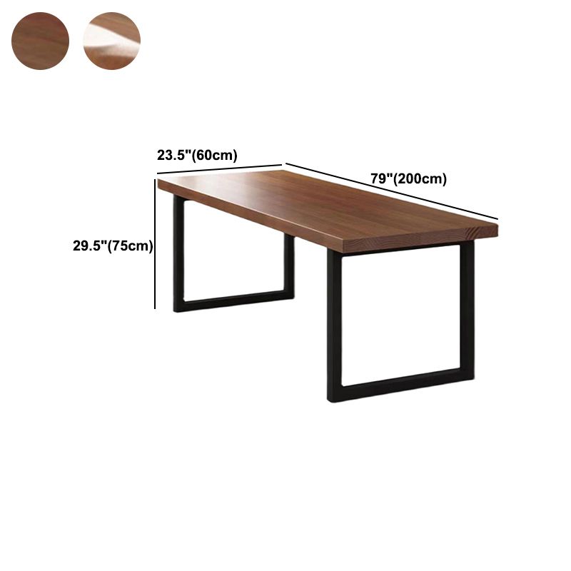 Modern Style Writing Desk Solid Wood Office Desk with Metal Base