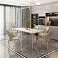 Modern Style 1/4/5/6/7 Pieces Dining Table Rectangle Stone Furniture in White