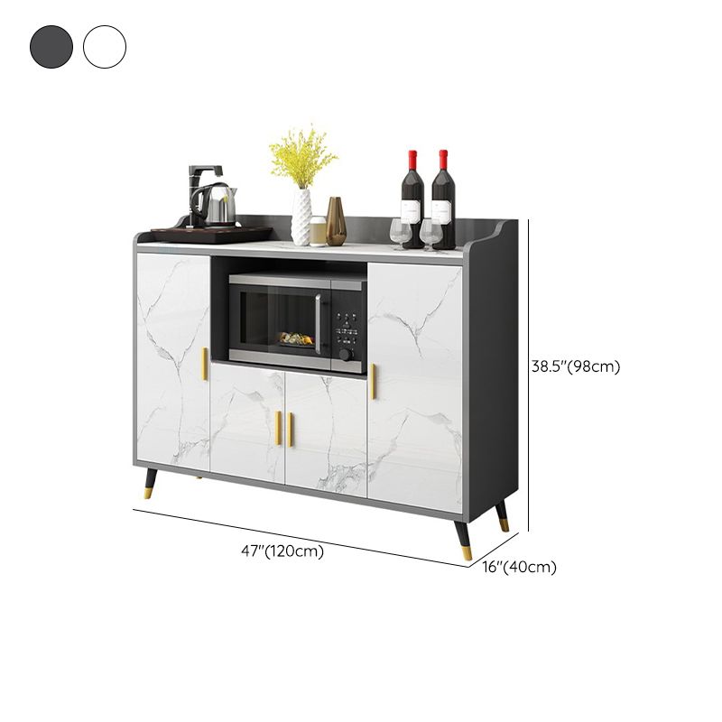 Serveur de cuisine de style moderne serveur en bois d'ingénierie avec rangement ouvert