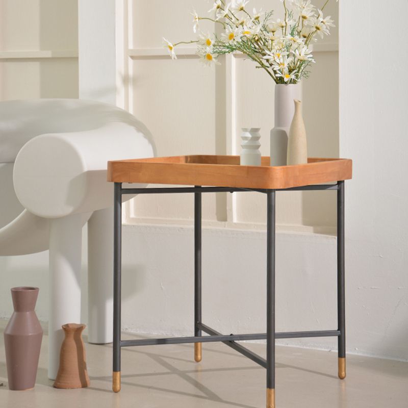 Modern Square Corner Table Cross Legs Side End Table for Living Room