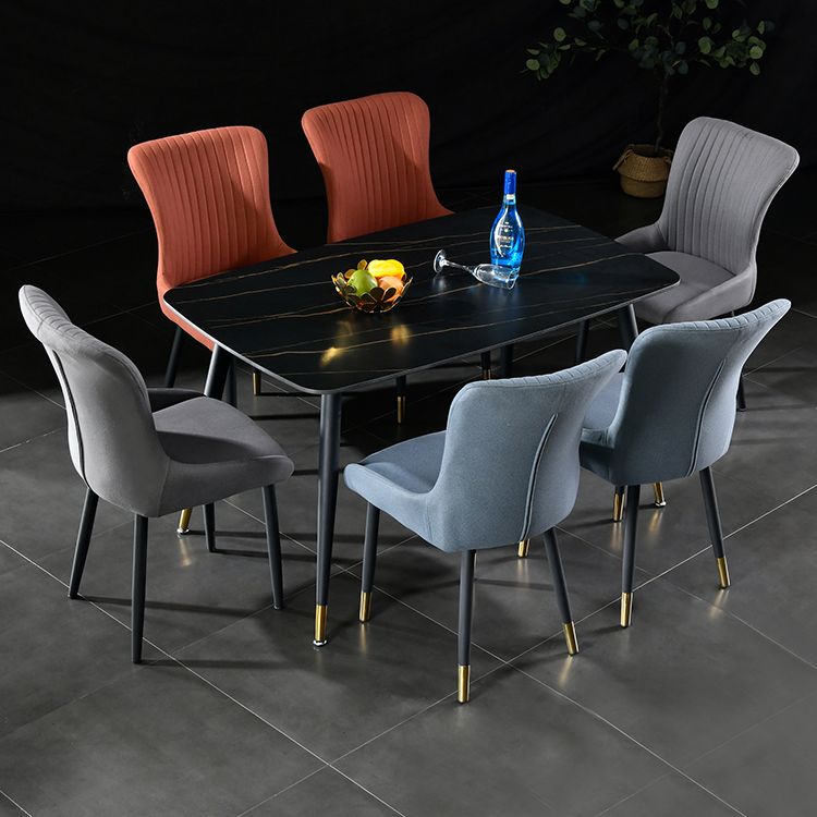 Contemporary Metal Dining Room Chairs Upholstered Side Arm Chairs for Home Use Clearhalo ' kitchen&dining_furn' 'Dining Chairs' 'Dining Tables & Seating' 'dining_chair' 'furn' 'furn_dining_chair' 'Furniture' 'furniture_dining_chair' 'Kitchen & Dining Furniture' 'kitchen' 1200x1200_8631bddb-de80-4967-8a11-7bd014680301