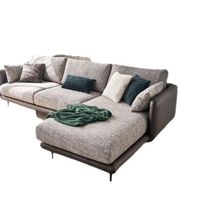Modern Tuxedo Arm Removable Cushions Sofa with Pillows 35.43" for Living Room Clearhalo 'furn' 'furn_sectionals' 'Furniture' 'furniture_sectionals' 'kitchen' 'kitchen_sectionals' 'Living Room Furniture' 'Sectionals' 1200x1200_8631d2ac-0a70-492b-a59e-7b11ff8cf81b