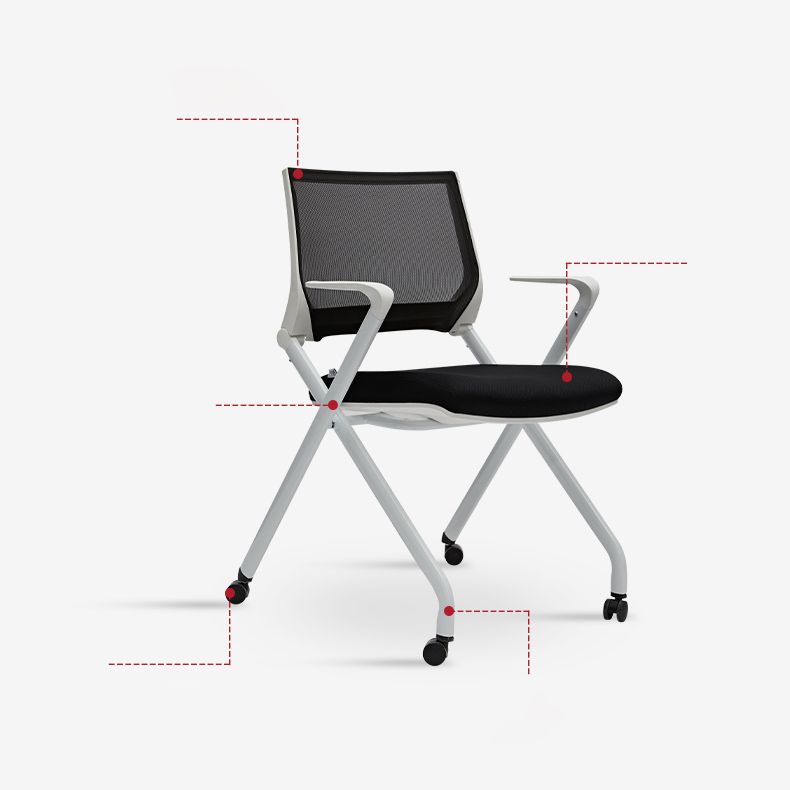 Sedia da ufficio ad armi fissa nessuna sedia da scrivania moderna ergonomica con ruote