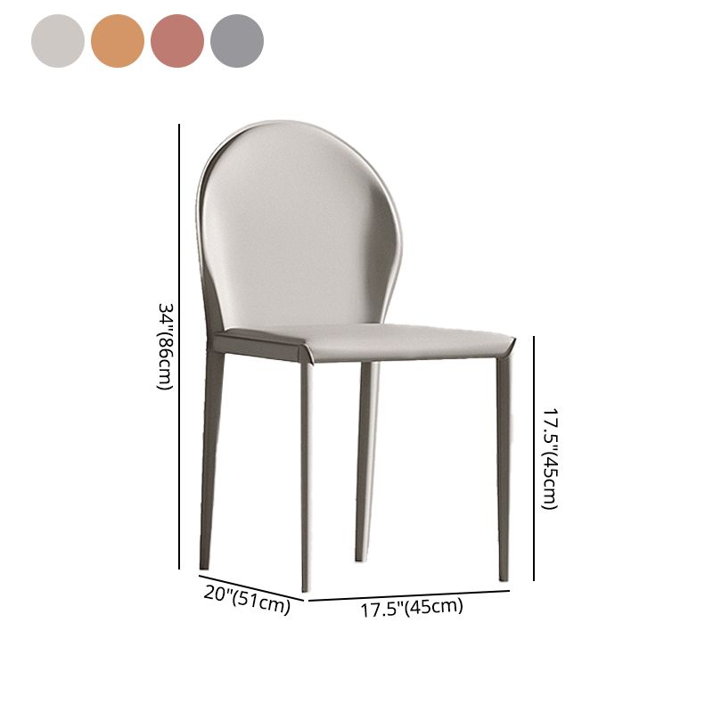 Minimalist Style Leather Dining Chairs Solid Back Armless Side Chairs for Home Use Clearhalo ' kitchen&dining_furn' 'Dining Chairs' 'Dining Tables & Seating' 'dining_chair' 'furn' 'furn_dining_chair' 'Furniture' 'furniture_dining_chair' 'Kitchen & Dining Furniture' 'kitchen' 1200x1200_86324743-b384-4882-97bd-19ebd3435228