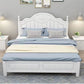 Victorian White Standard Bed Solid Wood Bed Frame with Custom Legs