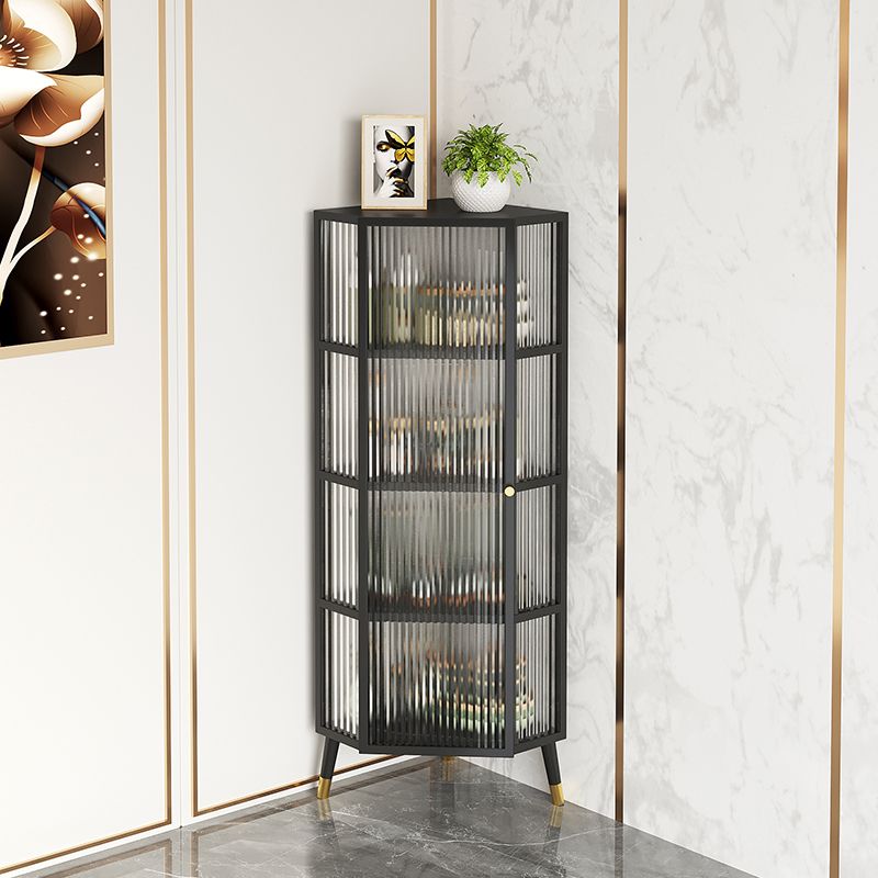 Dining Room Minimalism Buffet Server Glass Door Metal Frame Dining Server Clearhalo 'buffet_sideboard' 'Buffets & Sideboards' 'furn' 'furn_buffet_sideboard' 'Furniture' 'furniture_buffet_sideboard' 'Kitchen & Dining Furniture' 1200x1200_86330942-b488-4253-b038-1ee0d65ff987