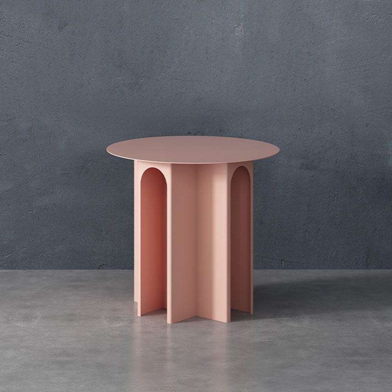 19.6"Tall Mid-Century Metal Round Top Side Table Pedestal End Table