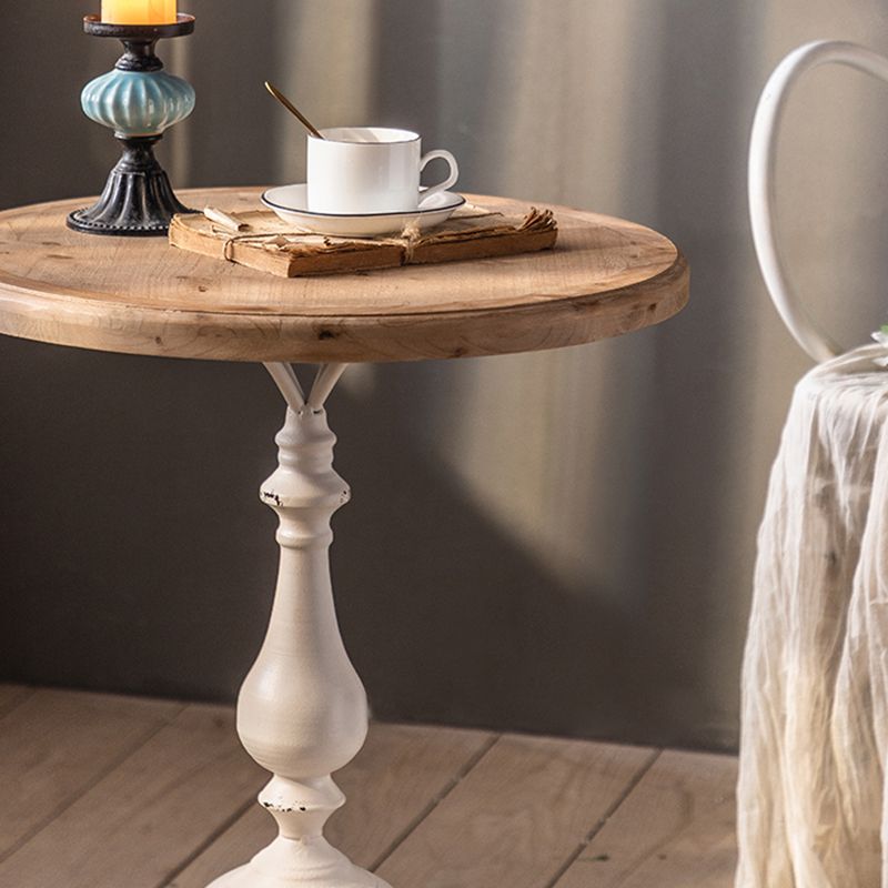 French Country Round Wood Top Coffee Table Iron Pedestal Cocktail Table Clearhalo 'Coffee & Accent Tables' 'Coffee Tables' 'coffee_tables' 'furn' 'furn_coffee_tables' 'Furniture' 'Living Room Furniture' 1200x1200_86357ad1-d2d4-45ff-853a-467c745c069e