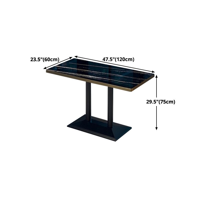 Industrial Style Dining Table Black Table with Metal Pedestal Base for Dining Room Clearhalo ' dining_table' 'Dining Tables & Seating' 'Dining Tables' 'furn' 'furn_dining_table' 'Furniture' 'furniture_dining_table' 'Kitchen & Dining Furniture' 'kitchen&dining_furn' 'kitchen' 'kitchen_dining_table' 1200x1200_863622a5-d838-4e74-a495-5588a1ea0a21